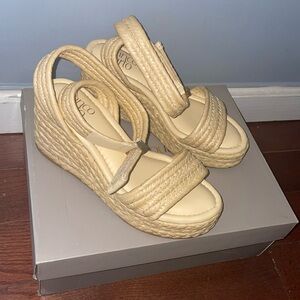 Franco Sarto ladies Wedge, worn once, very comfortable with ankle straps
